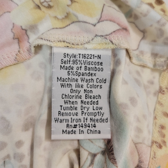 NWOT Johnny Was Hera Flower & Cheetah Print Tunic Blouse - Picture 5 of 5